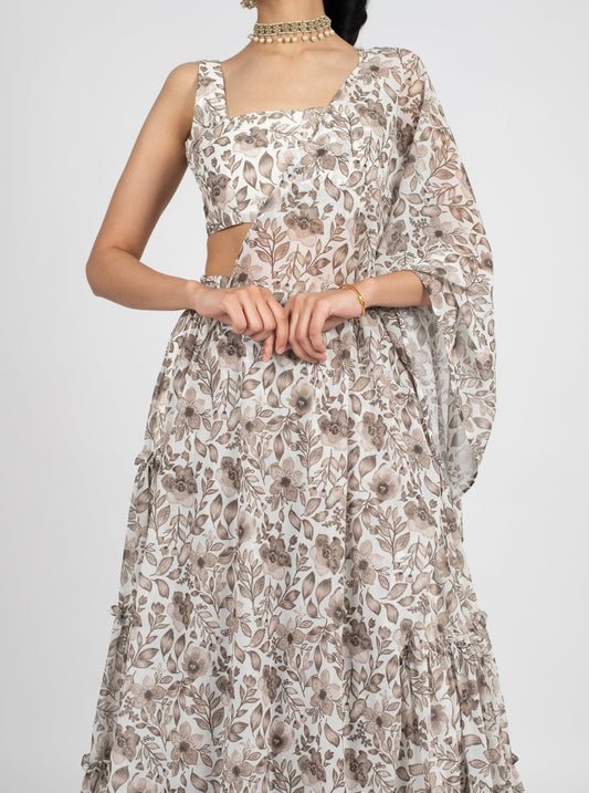 Taupe Lily Dupatta