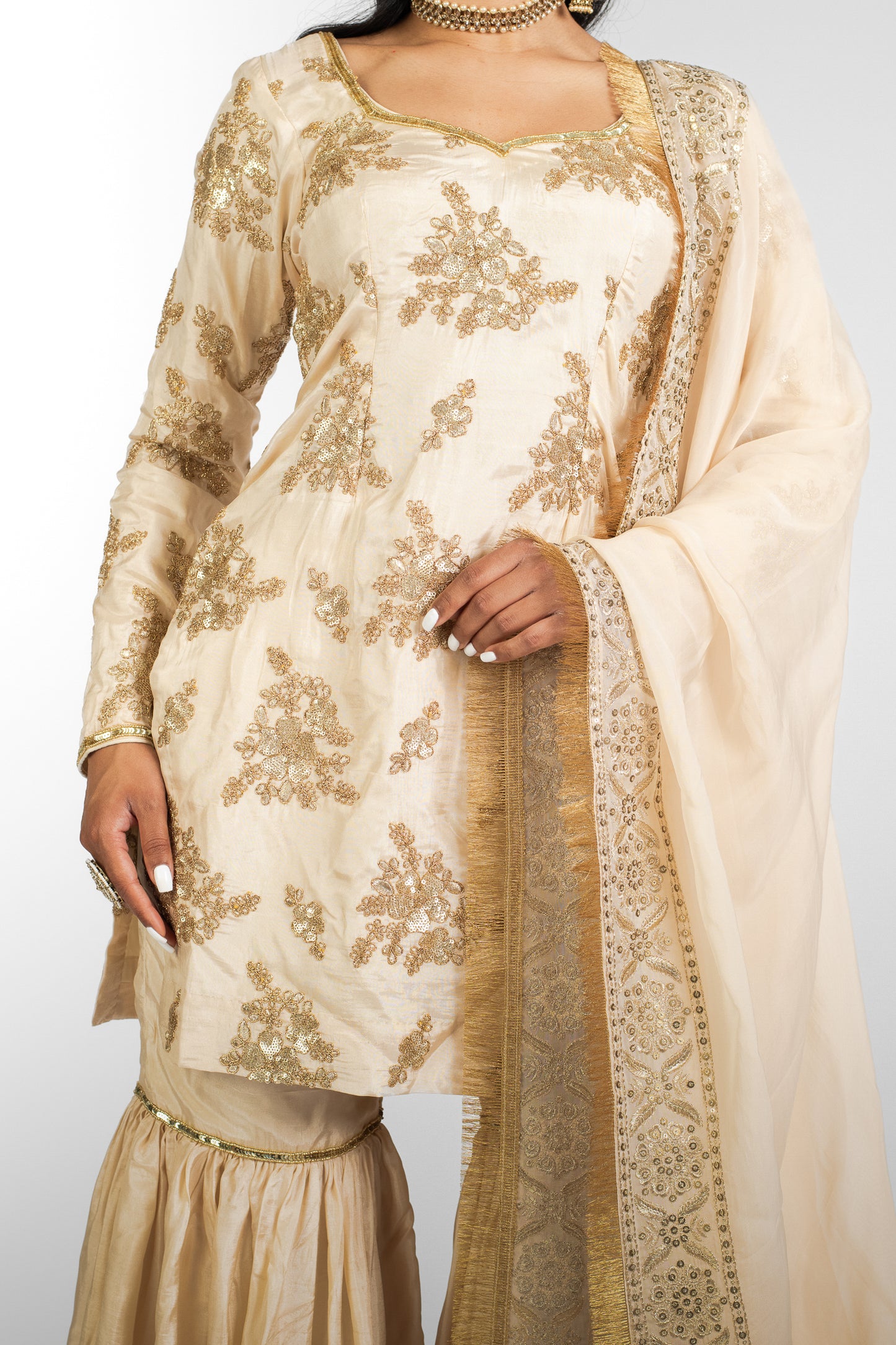 Champagne Ryna Suit and Dupatta