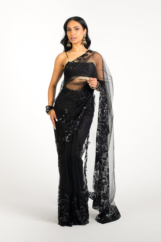 Onyx Opulence Easy-Drape Saree