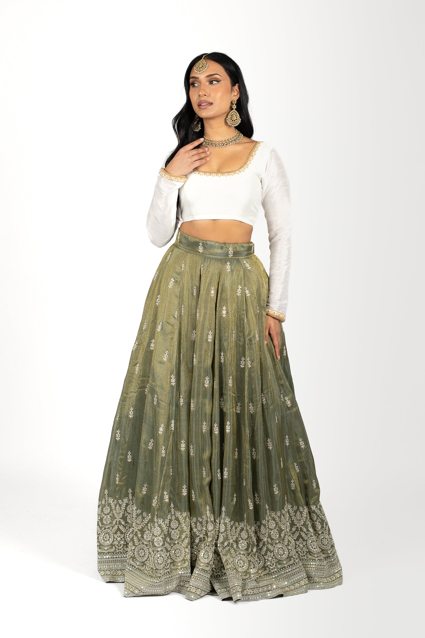 Moss Sheen Skirt
