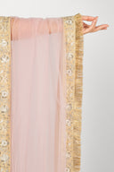 Pink Fringe Dupatta