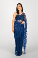 Navy Raina Easy-Drape Saree
