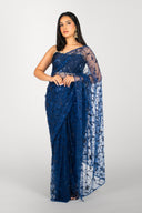 Navy Raina Easy-Drape Saree