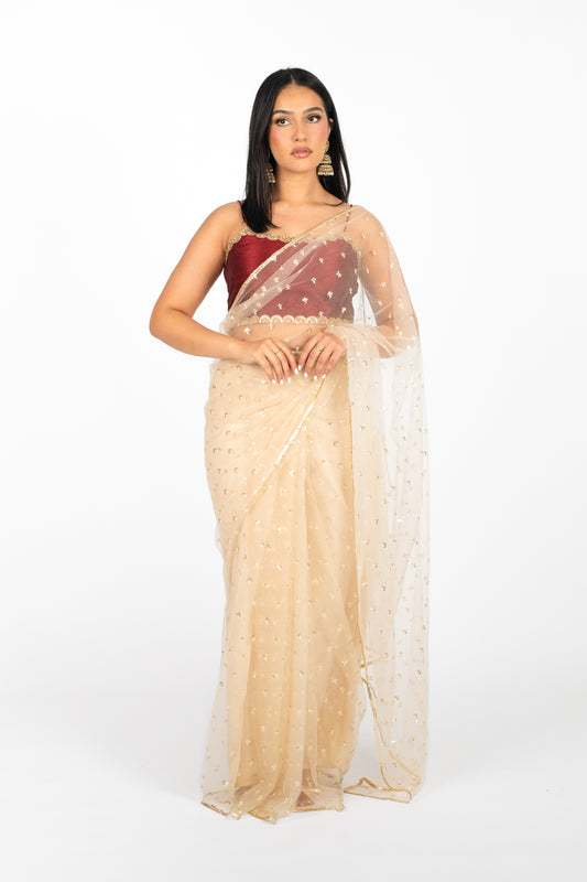 Champagne Tara Easy-Drape Saree