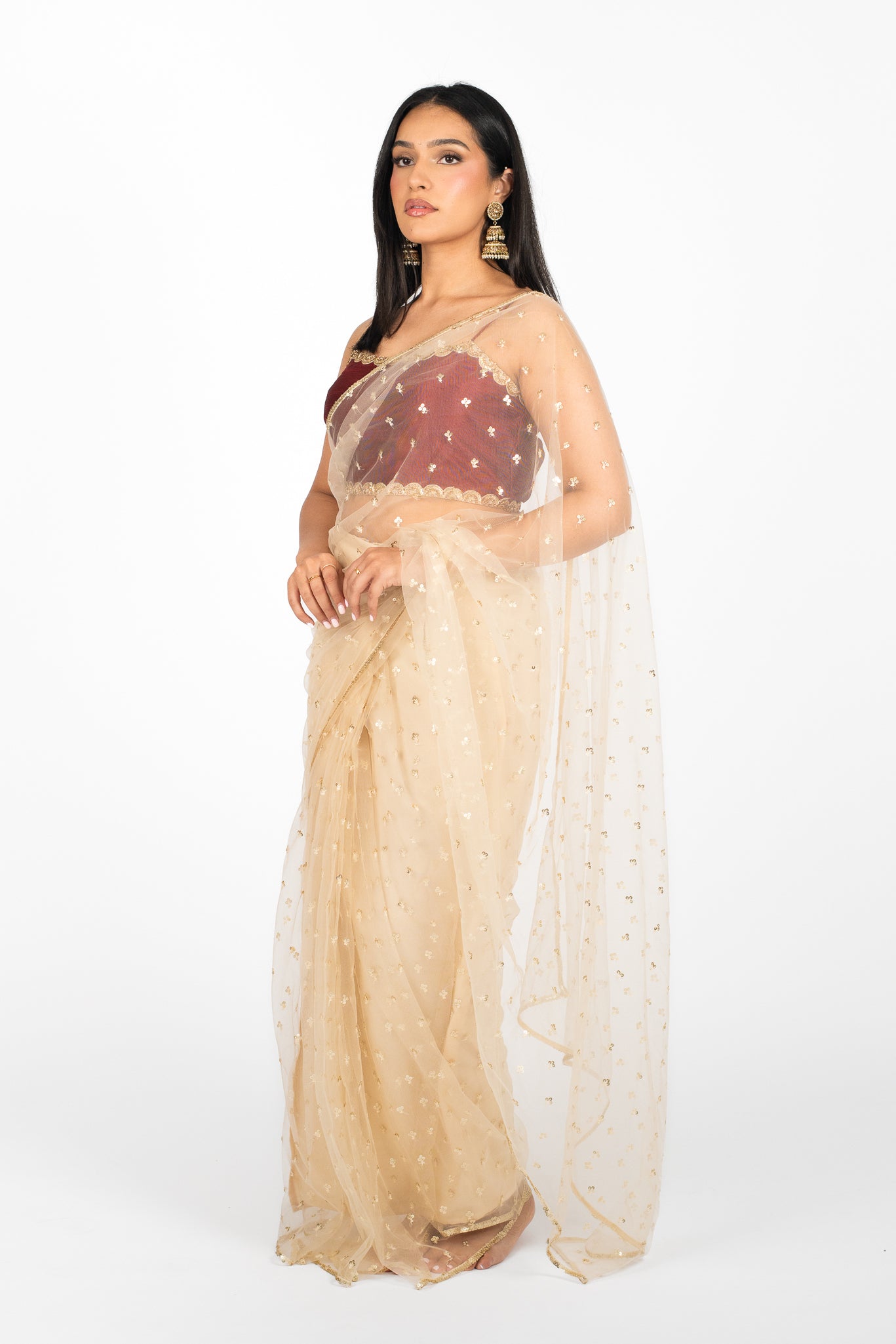 Champagne Tara Easy-Drape Saree