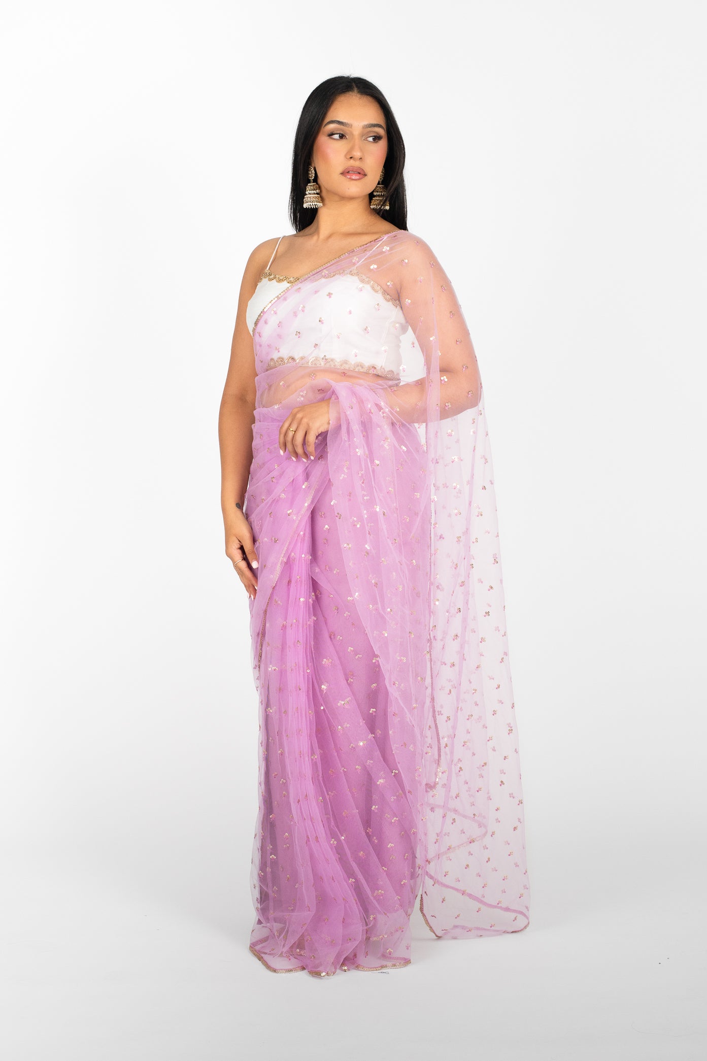 Lavender Tara Easy-Drape Saree