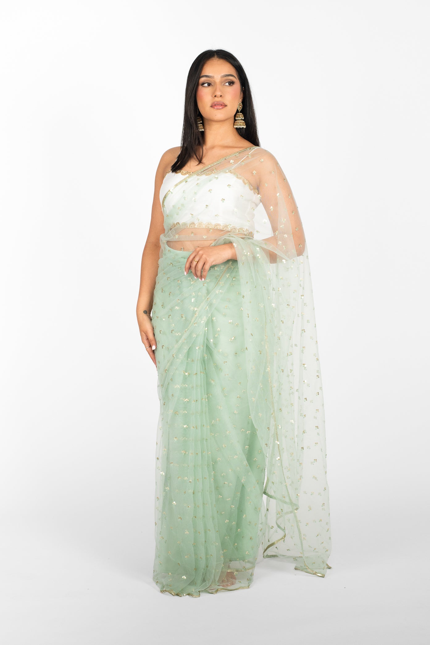 Mint Tara Easy-Drape Saree