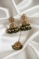 Forest Zari Pearl Tikka Set - The Saree Room