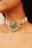Mint Pearl Amulet Choker - The Saree Room
