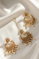 Cream Iris Tikka Set - The Saree Room