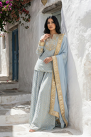 Ice Blue Maha Suit And Dupatta