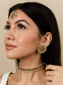 Champagne Keya Tikka Set - The Saree Room