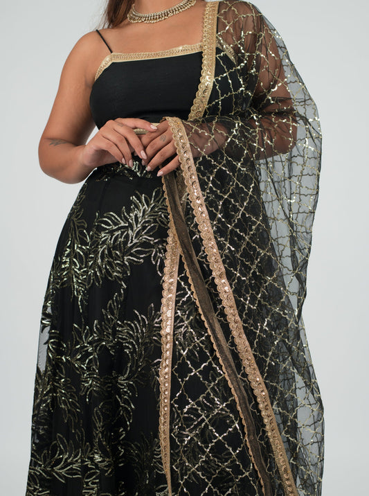 Black Lacquer Dupatta