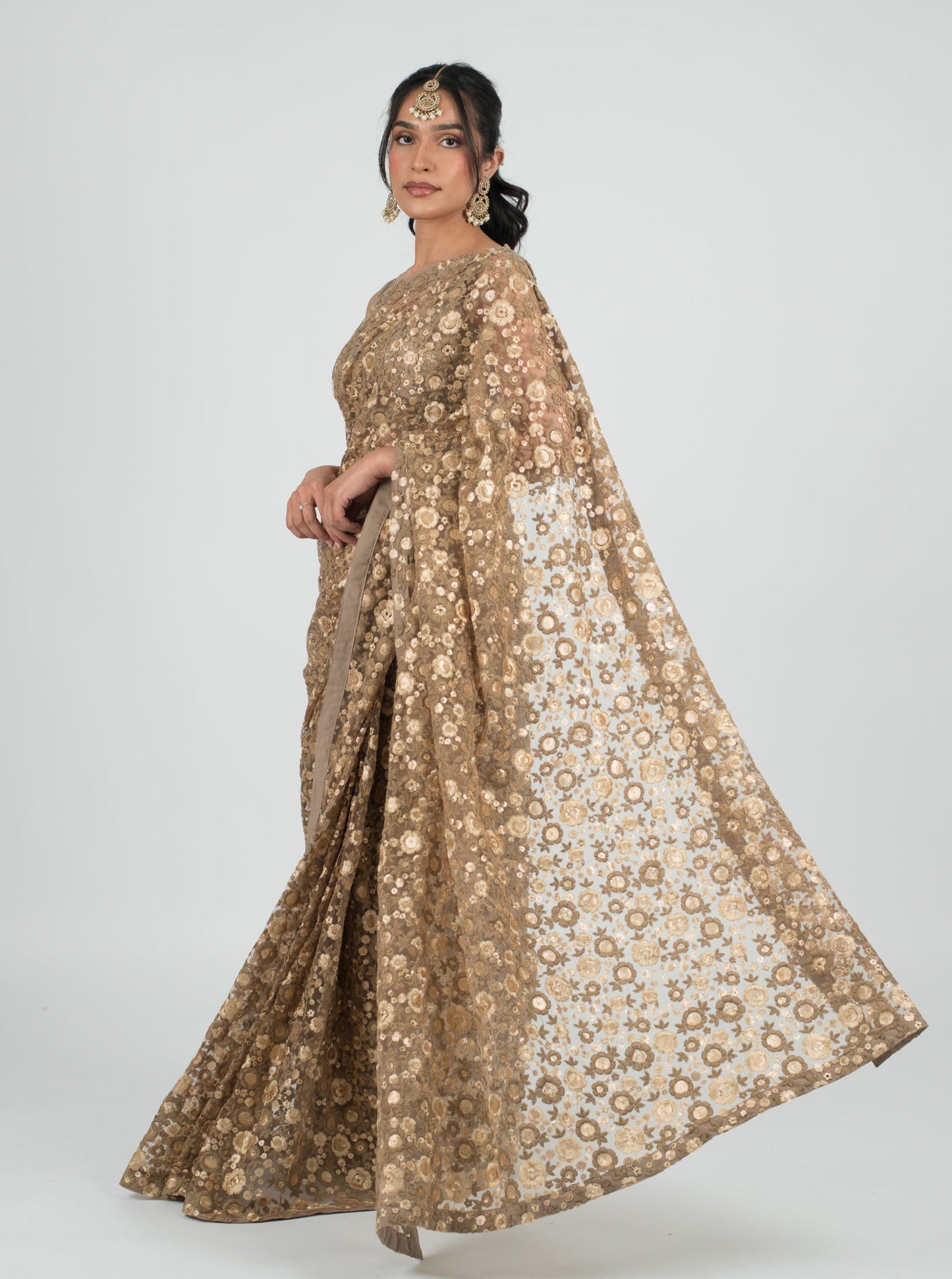 Taupe Masquerade Saree