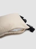 Beige Tassel Lumbar Pillow Cover