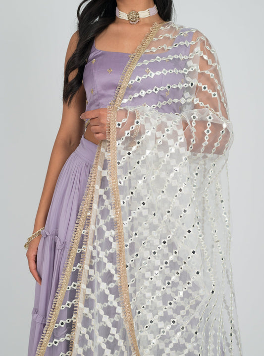 White Darpan Dupatta